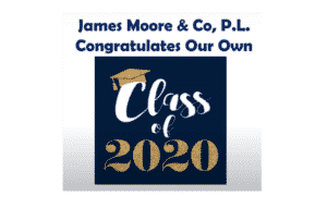 "Class of 2020" on blue background